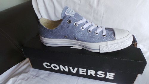 NUOVISSIME in scatola scarpe da ginnastica Converse CT All Star Chambray Ox UK 4 EU 36 5 blu grigio