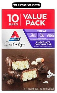Atkins Endulge Treat, Chocolate Coconut Bar, Keto Friendly, 10 Ct (Value Pk) - Picture 1 of 9