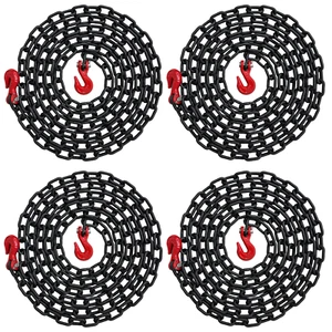 4-PK Falcon Cargo 1/4" X 15' G80 Carpeta de transporte Cadena de remolque 3.500 libras Ganchos de agarre - Imagen 1 de 6