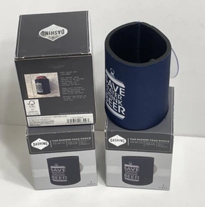 4 Pack Shower Koozie Save Water Drink Beer Foam Suction Cup 12oz Can Dashing - Picture 1 of 1