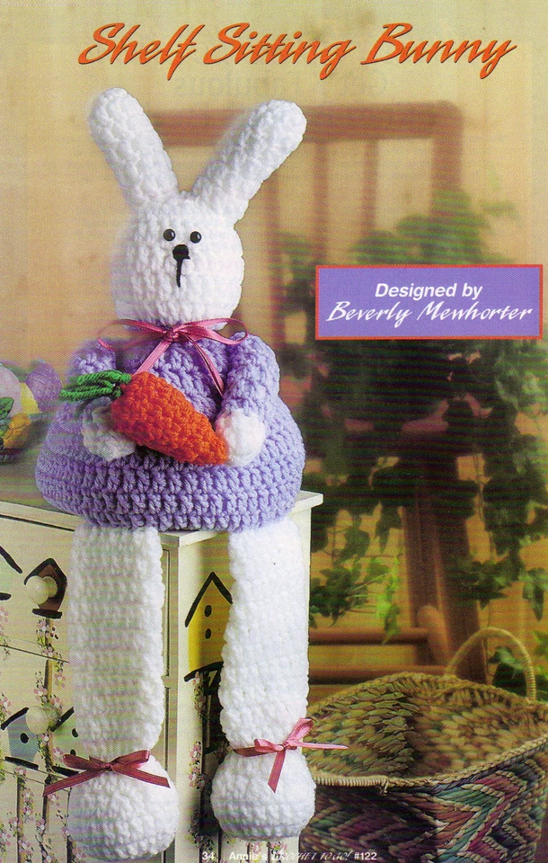 CUTE Shelf Sitting Bunny/Toy/ Decor/ Crochet Pattern INSTRUCTIONS ONLY - Image 1 of 1