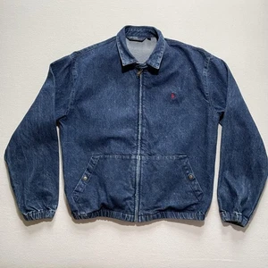 Vintage Polo Ralph Lauren Jacke Herren Medium Blau Denim Harrington Made USA 90s - Bild 1 von 12