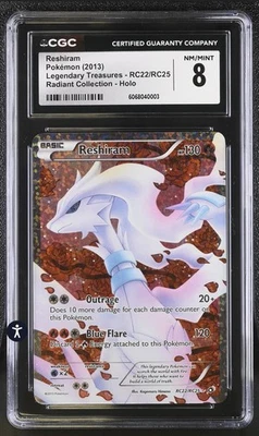 🔥 CGC 8 2013 Reshiram #RC22 Pokemon B&W Legendary Treasures Radiant (not PSA) - Image 1 of 3