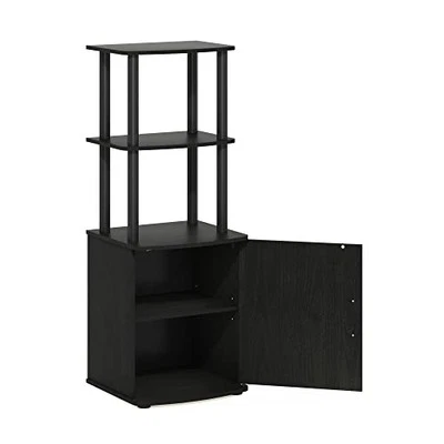  Turn-N-Tube Tall TV Entertainment Side Table 2-Tier Cabinet Blackwood/Black - Image 1 of 4