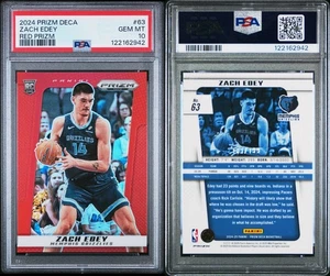 2024-25 Panini Prizm Deca ~Zach Edey~ #63 RC Rookie Red /199 PSA 10 - Picture 1 of 1