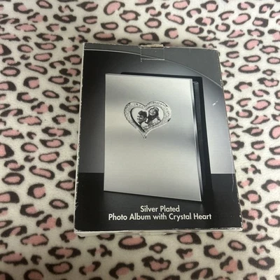NEW Godinger Silver Art Co Silver Plated Photo Album W/ Crystal Heart NOS - Image 1 of 3