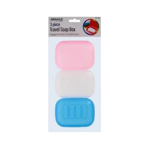 3 Stück Seifenbehälter Box Langlebig Seifenetui Reise Seifenhalter Transparent Farbe UK - Bild 1 von 1