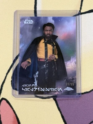2025 Topps Chrome Star Wars Lando Calrissian Aurebesh Refractor 84/99 - Image 1 of 2