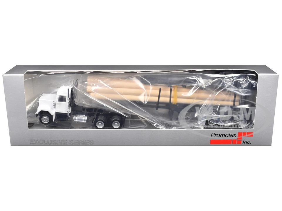 Camión de troncos y remolque GMC SUPER B blanco modelo 1/87 (HO) DE PROMOTX 006355 W Foto 1 de 1