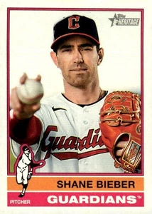 2025 Topps Heritage #477 Shane Bieber Cleveland Guardians - Bild 1 von 2