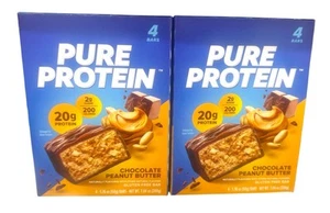 Pure Protein Bar Chocolate Peanut Butter 20g Protein Gluten Free 2 Box 8 Bars - Picture 1 of 2
