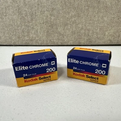 (Lote 2) Película Deslizante Kodak Elite Cromo 200 Colores 35 mm 24 Exposiciones Nueva Sellada Foto 1 de 4