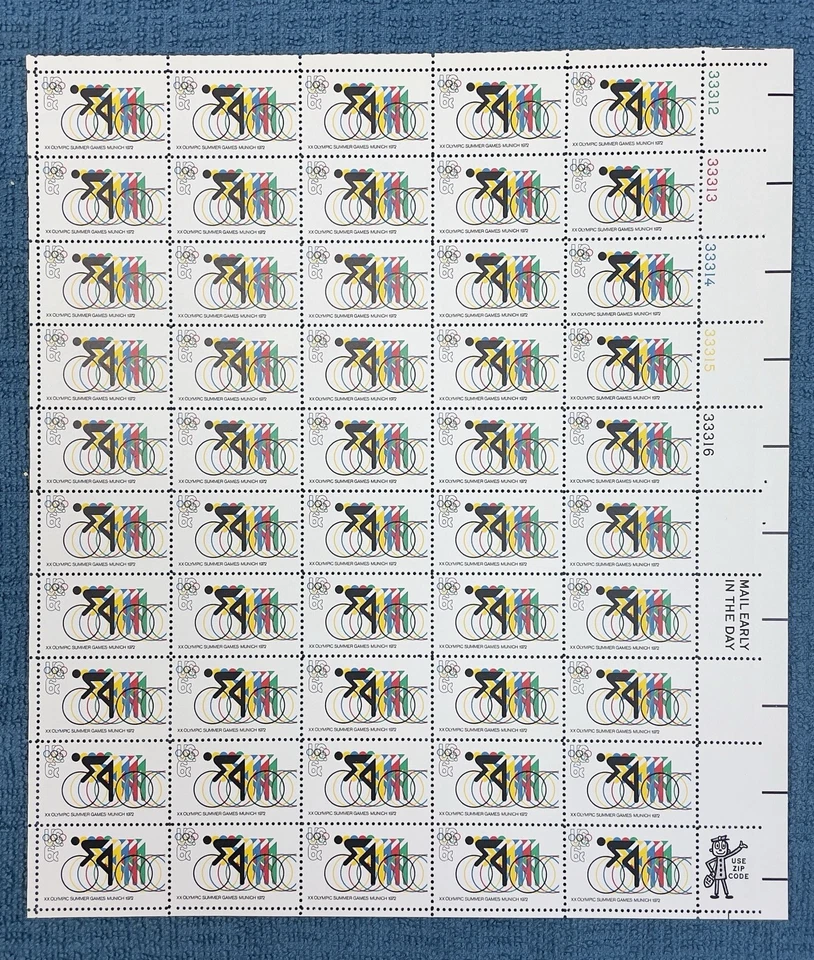 Scott #1460, 6c Munich Olympics Cycling, hoja como nueva/50, UR, MNH (R14-54) Foto 1 de 1