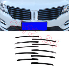 Fit For Lincoln MKC 15-19 Carbon Fiber Front Grille Grill Strips Cover Car Trim