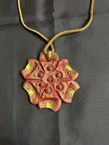 Vintage Native American Pendant Raymond Warren Original Pottery Art Laguna Beach - Picture 1 of 6