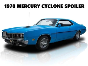 1970 Mercury Cyclone Spoiler NEW Metal Sign: Original Look in Blue & Black - Picture 1 of 1