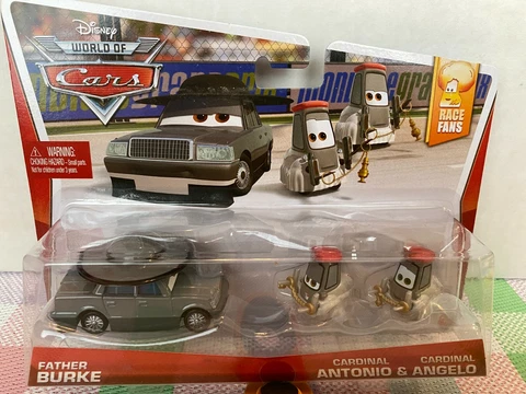MATTEL DISNEY PIXAR CARS 3-PACK RACE FANS FATHER BURKE CARDINAL ANTONIO &ANGELOL Cover