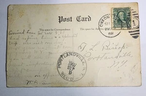 Series 1902 Benjamin Franklin Cent Green Stamp On Camp Hughes Reminiscenes Card - Picture 1 of 2