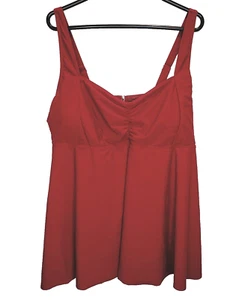 Sujetador acolchado Aqua Eve talla 22W rojo incorporado Tankini fluido top de baño - Imagen 1 de 4