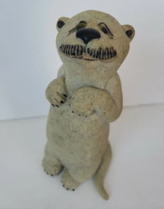 Vintage Quarry Critters Oscar the Otter Grey Stone Figurine Second Nature Design - Picture 1 of 6
