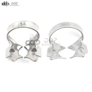 2 Stück endodontische Gummi Dam Klemmen # 14 & 14A Backenzähne Dental Instrumente - Bild 1 von 3