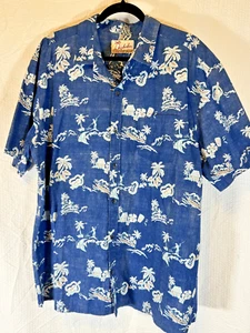 NICE KAHALA Shirt Mens XXL 2XL Blue Floral Island Aloha Cotton Vintage USA - Picture 1 of 7
