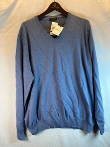 Maglione Cashmere Lusso Saks Fifth Avenue Made In Italy Scollo a V Taglia 3XL Nuovo - Foto 1 di 11