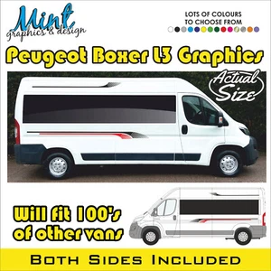 L3 PEUGEOT BOXER L2 XLWB LWB CAMPING-CAR FOURGON RAYURES DÉCALCOMANIES GRAPHIQUES 029 - Photo 1/4