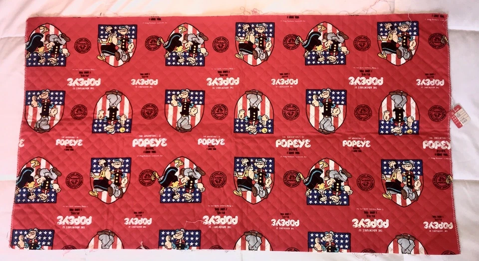 Tela acolchada vintage King Features Syndicate Popeye algodón aceite oliva 35,5x19,5 Foto 1 de 4