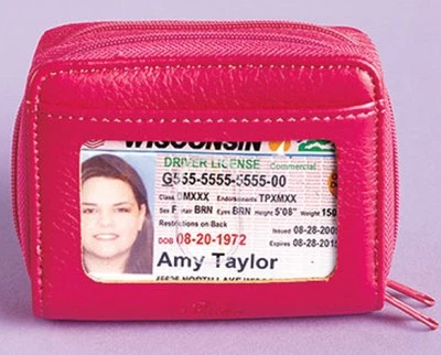 Botón RFID tamaño palma acordeón billeteras plegadas/titulares de tarjetas de crédito de identificación Foto 1 de 4