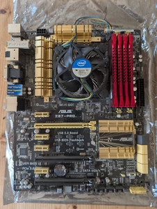 ASUS Z87-Pro motherboard with i7-4770 CPU, cooler, 32gb Kingston DDR3 RAM, WiFi - Afbeelding 1 van 11