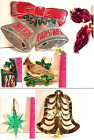 Vintage Merry Christmas w Bells Foil plus other decorations 7 in all