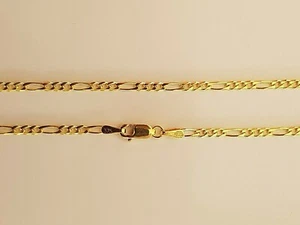 NEW Genuine Solid 9ct 9k Yellow Gold Bevelled Diamond Cut Figaro 1.3 Anklet - Picture 1 of 6