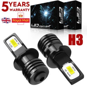 2x H3 3570 CSP LED fog spot light bulbs Kit 11000lm 100W 12v-24v perfect beam - Picture 1 of 12