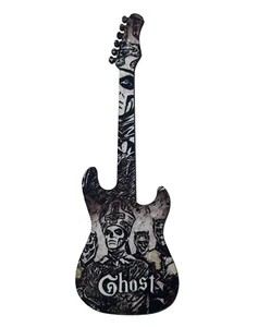 Ghost Swedish metal rock band guitar 21cm x 7cm matt wood finish. Precision made - Picture 1 of 2