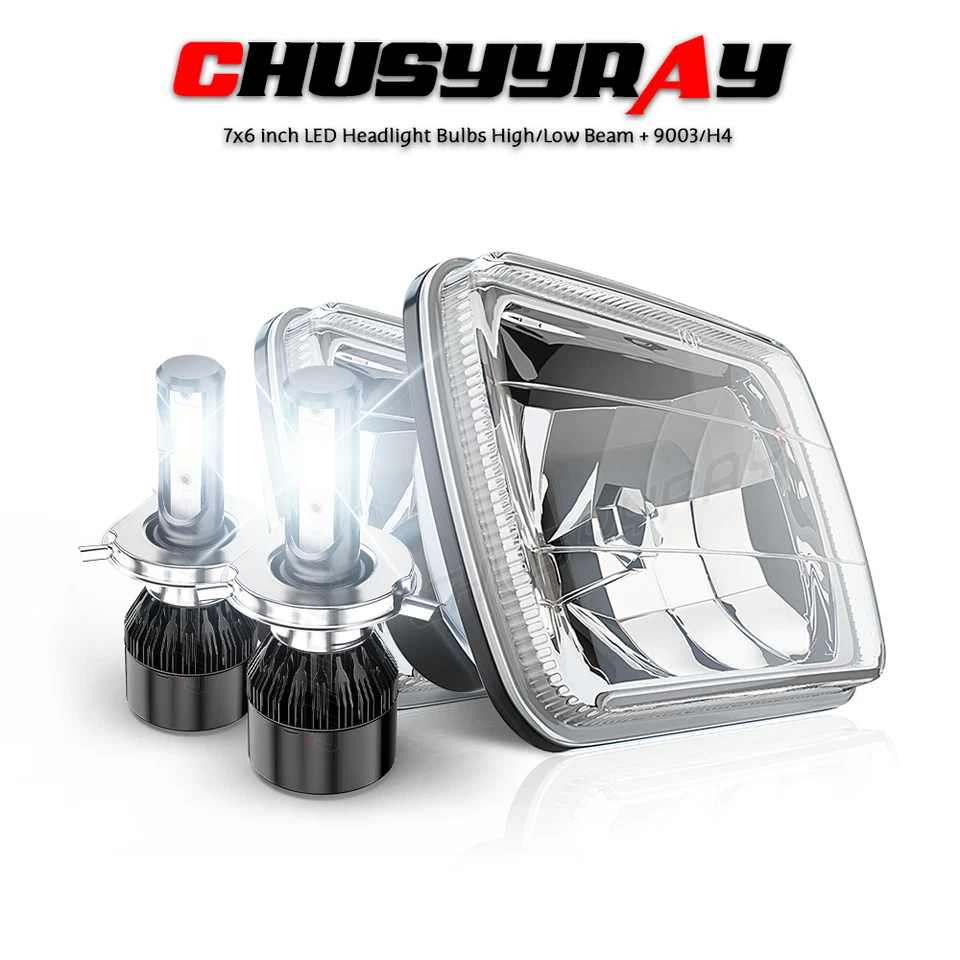 Par de luces LED H4 de haz alto/bajo de 5x7" 7X6 pulgadas para Mazda RX-7 1986-1991 Foto 1 de 4