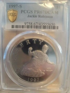 1997-S PCGS PR 67 DCAM Jackie Robinson - Picture 1 of 2