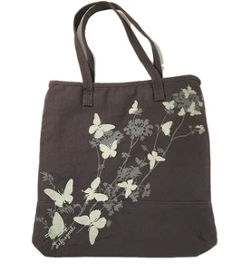 Vintage Y2K Butterfly Tote Bag Organic Cotton Boho Hippie Eco Reusable Bag - Bild 1 von 13