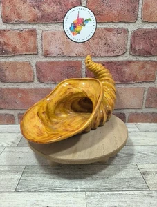 Cerámica Cornucopia Oro Cuerno de la Abundancia Cerámica De Colección Acción de Gracias Otoño Otoño - Imagen 1 de 10