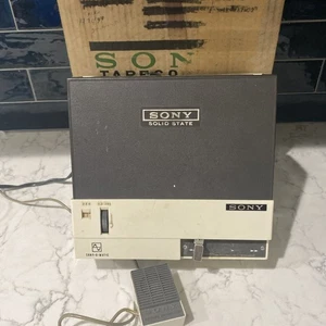 Vintage Sony TC-123 SCHWARZ Tapecorder Recorder mit Kabeln in OVP - GETESTET - EUC - Bild 1 von 7