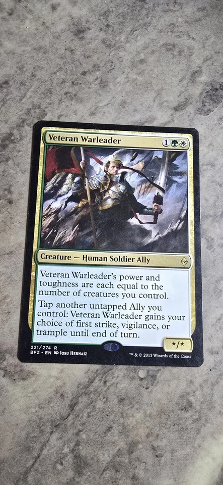 Veteran Warleader Battle for Zendikar Regular Creature Rare MTG NM  - Image 1 of 1