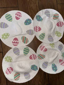 4 Martha Stewart Easter Egg Placemats 15" Round Cotton Woven Set of 4 Used - Picture 1 of 3