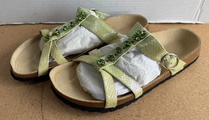 Damen-Slipper Größe 11 Birkenstock Betula grün Strass Riemchensandalen - Bild 1 von 6