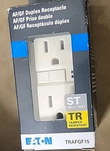 Eaton TRAFGF15LA-BX-LW GFCI Duplex Receptacle Outlet 15A / 125V, Light Almond - Picture 1 of 6
