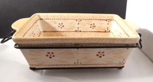 Temptations Old World gelbe 1,5 Quart Laibpfanne & Metallgestell - Bild 1 von 7