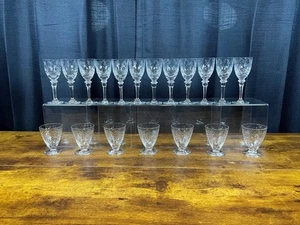Set/12 Rogaska Gallia 5" Crystal Cordial Glasses w/7 Shrimp Cocktail Glasses - Picture 1 of 12