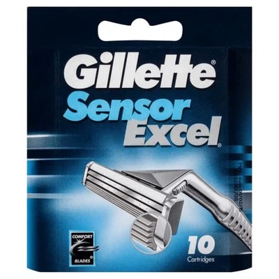 Gillette Sensor Excel 10 Pack Long Lasting Chromium Razor Blades - image 1 of 2