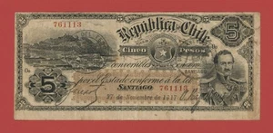 CHILE 5 PESOS 1917 PICK # 18b ss. - Bild 1 von 2
