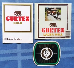 Unused Beer Labels: GURTEN BREWERY (Switzerland) x 3 - Picture 1 of 2