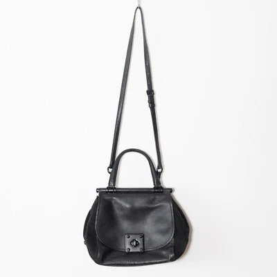 Coach Drifter Crossbody Carryall Mixed Leather Black Designer Satchel Handbag - Image 1 of 4
